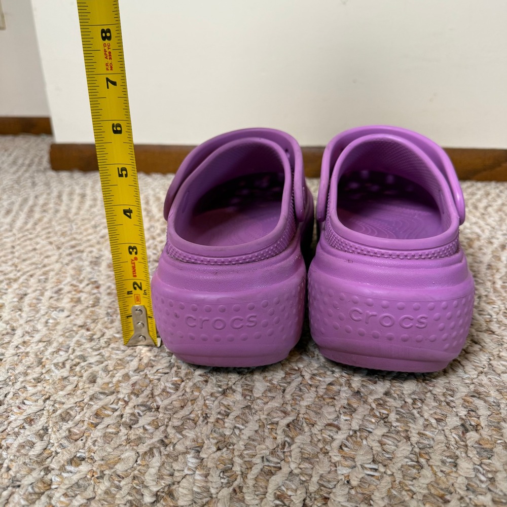 Crocs Bubble Stomp Clog Purple Platform Sandals Slip On Women's Size 8/ Men's 6 - Picture 5 of 6